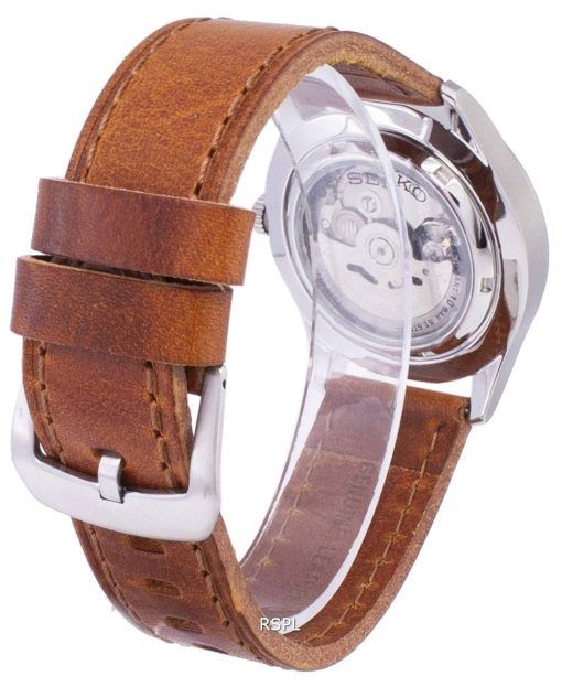 Seiko 5 Sports Automatic Japan Made Ratio Brown Leather SNZG09J1-LS9 Men's Watch