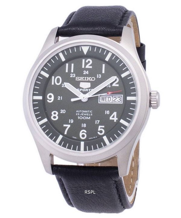 Seiko 5 Sports Automatic Ratio Black Leather SNZG09K1-LS10 Men's Watch