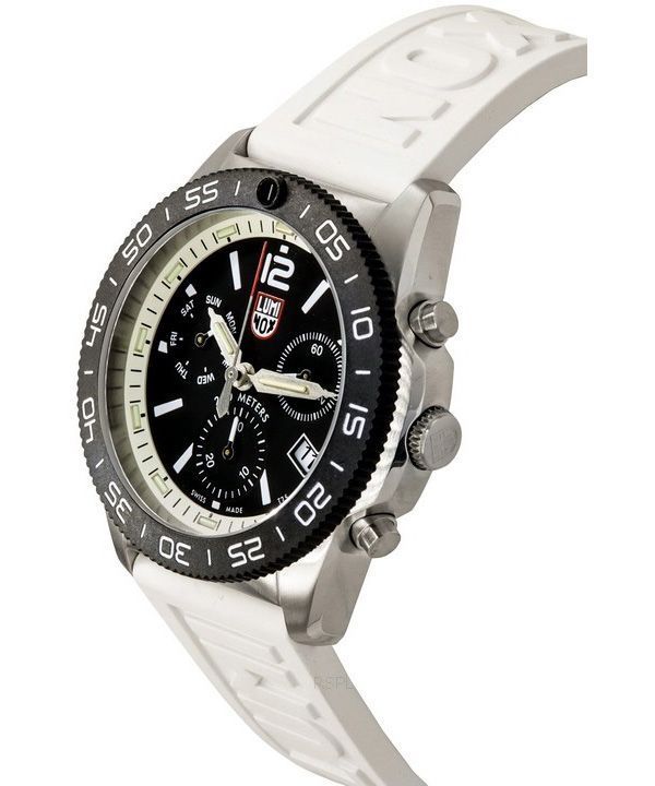 Luminox Pacific Diver Chronograph White Rubber Strap Black Dial Quartz Diver's XS.3141 200M Men's Watch