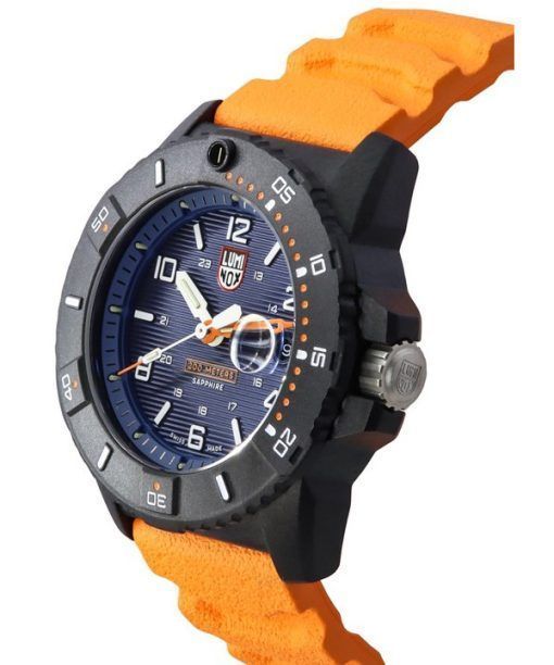 Luminox Navy Seal Orange Rubber Strap Blue Dial Quartz Diver's XS.3603 200M Men's Watch