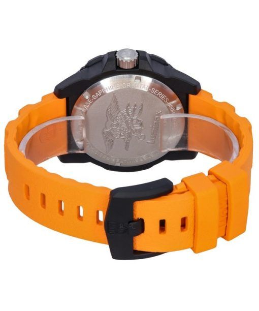 Luminox Navy Seal Orange Rubber Strap Blue Dial Quartz Diver's XS.3603 200M Men's Watch