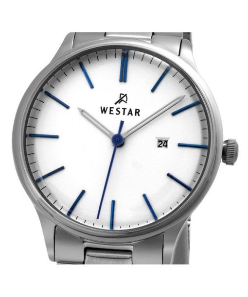 Westar Profile Stainless Steel White Dial Quartz 40182STN407 Womens Watch