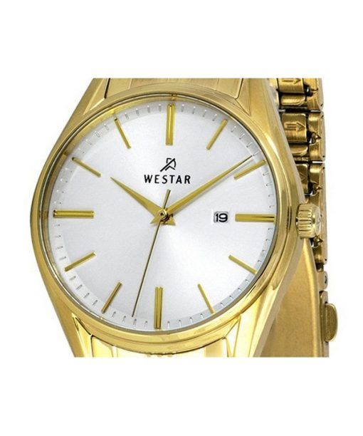 Westar Profile Gold Tone Stainless Steel White Dial Quartz 40210GPN107 Womens Watch