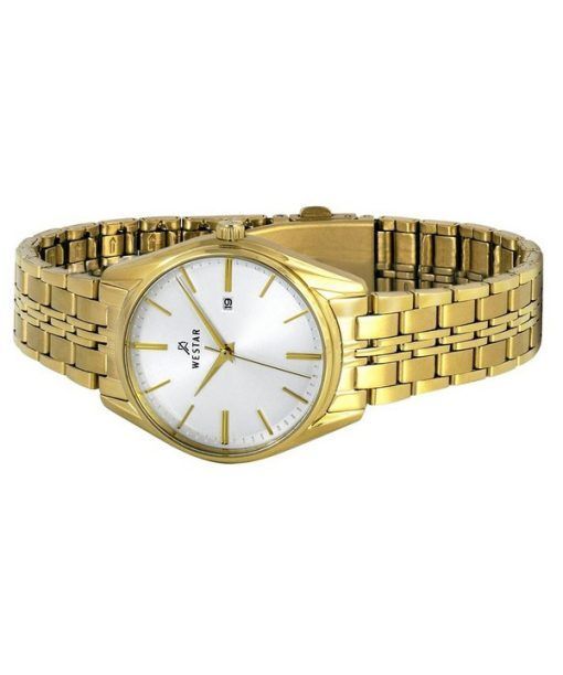 Westar Profile Gold Tone Stainless Steel White Dial Quartz 40210GPN107 Womens Watch