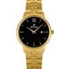 Westar Profile Gold Tone Stainless Steel Black Dial Quartz 40215GPN103 Womens Watch