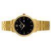 Westar Profile Gold Tone Stainless Steel Black Dial Quartz 40215GPN103 Womens Watch