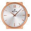 Westar Profile Rose Gold Tone Stainless Steel Silver Dial Quartz 40215PPN607 Womens Watch