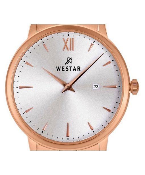 Westar Profile Rose Gold Tone Stainless Steel Silver Dial Quartz 40215PPN607 Womens Watch