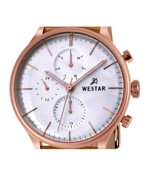 Westar Profile Leather Strap Silver Dial Quartz 50192PPN627 Mens Watch