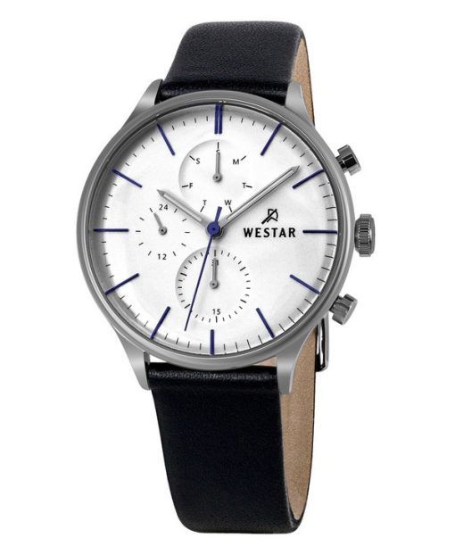 Westar Profile Leather Strap Silver Dial Quartz 50192STN407 Mens Watch