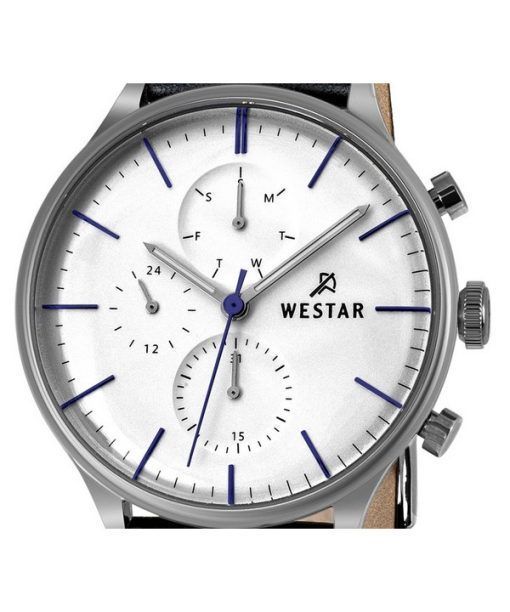 Westar Profile Leather Strap Silver Dial Quartz 50192STN407 Mens Watch