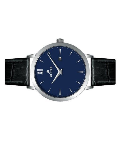 Westar Profile Leather Strap Blue Dial Quartz 50214STN104 Mens Watch