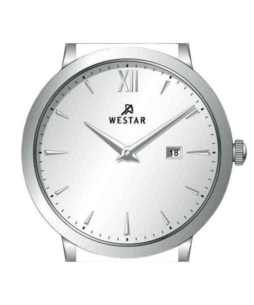 Westar Profile Leather Strap Silver Dial Quartz 50214STN107 Mens Watch