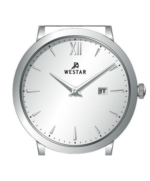 Westar Profile Leather Strap Silver Dial Quartz 50214STN127 Mens Watch