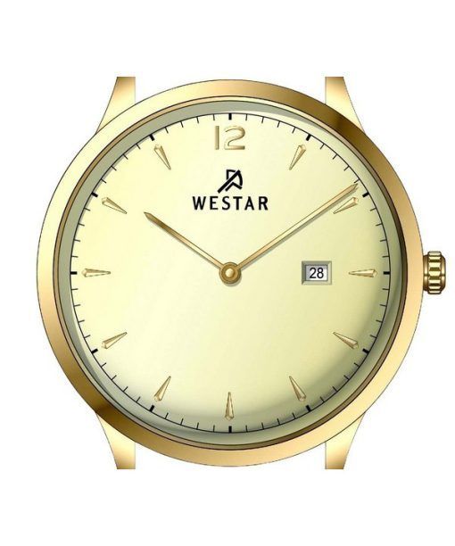 Westar Profile Leather Strap Light Champagne Dial Quartz 50217GPN122 Mens Watch