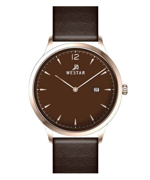 Westar Profile Leather Strap Brown Dial Quartz 50217PPN620 Mens Watch