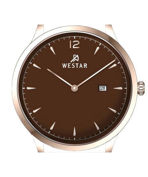 Westar Profile Leather Strap Brown Dial Quartz 50217PPN620 Mens Watch