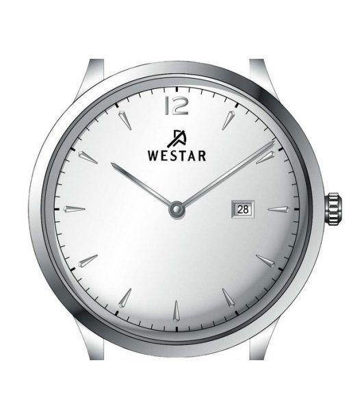Westar Profile Leather Strap Silver Dial Quartz 50217STN107 Mens Watch