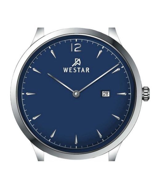 Westar Profile Leather Strap Blue Dial Quartz 50217STN124 Men's Watch