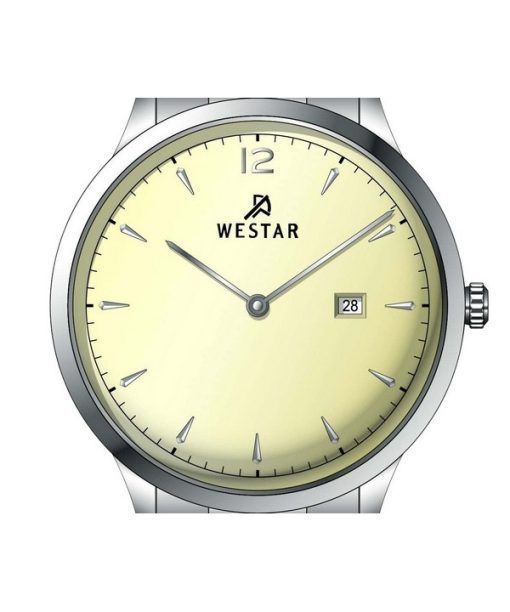 Westar Profile Stainless Steel Light Champagne Dial Quartz 50218STN102 Mens Watch