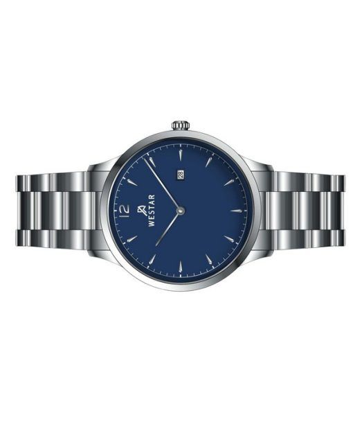 Westar Profile Stainless Steel Blue Dial Quartz 50218STN104 Mens Watch