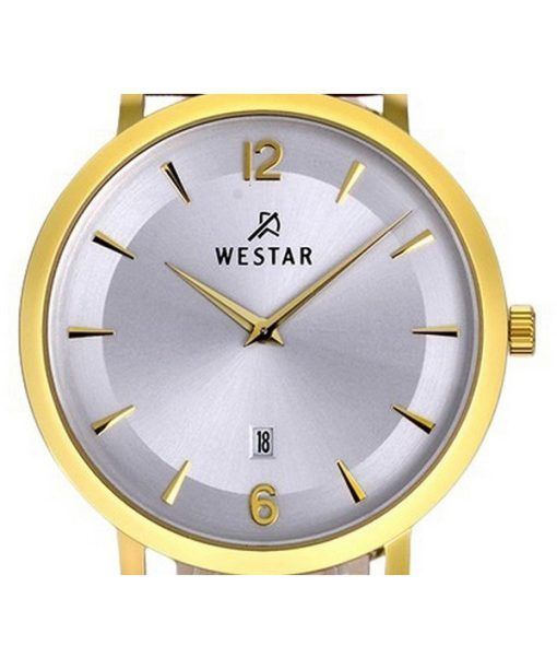 Westar Profile Leather Strap Silver Dial Quartz 50219GPN127 Mens Watch