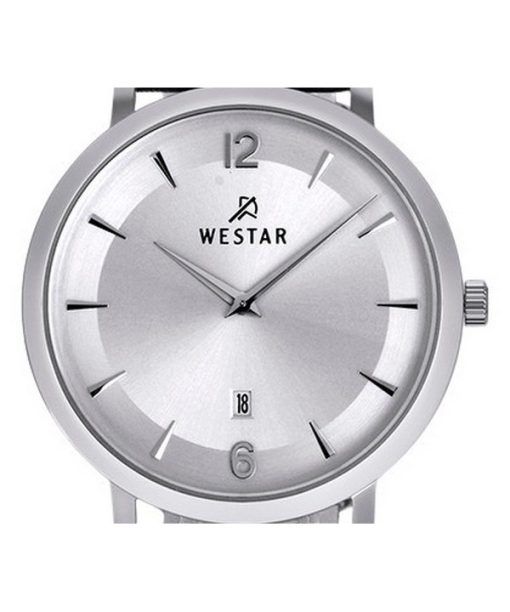 Westar Profile Leather Strap Silver Dial Quartz 50219STN107 Mens Watch