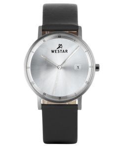Westar Profile Leather Strap Silver Dial Quartz 50221STN107 Mens Watch