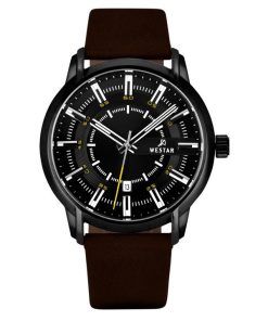 Westar Profile Leather Strap Black Dial Quartz 50228BBN523 Mens Watch