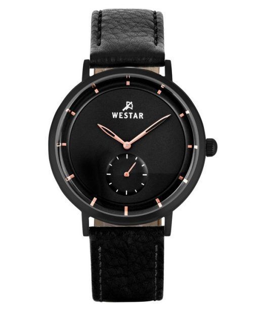 Westar Profile Leather Strap Black Dial Quartz 50246BBN603 Mens Watch