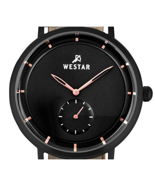 Westar Profile Leather Strap Black Dial Quartz 50246BBN603 Mens Watch