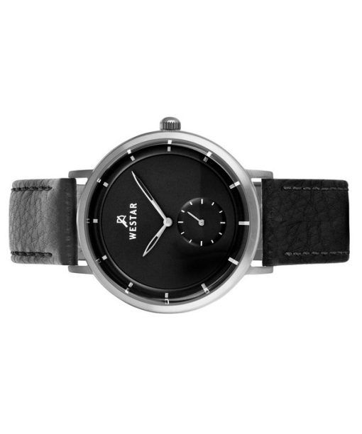 Westar Profile Leather Strap Black Dial Quartz 50246STN103 Mens Watch