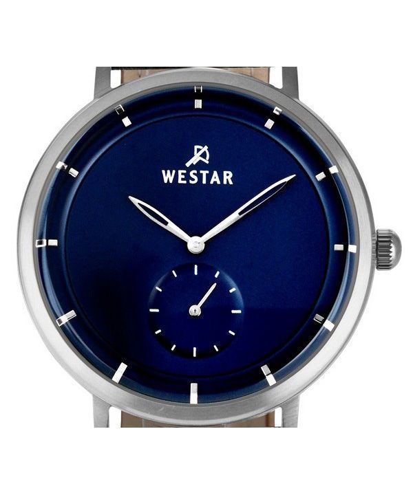 Westar Profile Leather Strap Blue Dial Quartz 50246STN104 Mens Watch