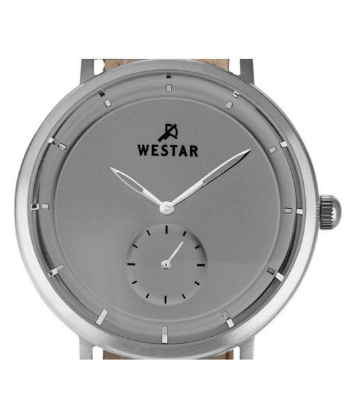 Westar Profile Leather Strap Grey Dial Quartz 50246STN106 Mens Watch