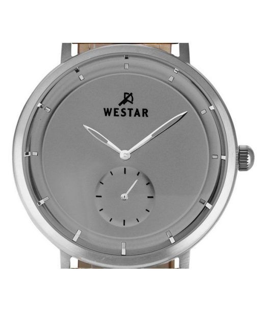 Westar Profile Leather Strap Grey Dial Quartz 50246STN186 Mens Watch