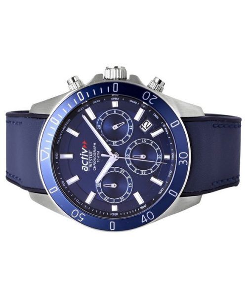 Westar Activ Chronograph Leather Strap Blue Dial Quartz 90245STN144 100M Men's Watch