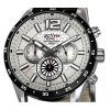 Westar Activ Chronograph Leather Strap Silver Dial Quartz 90249SBN127 100M Men's Watch