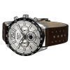 Westar Activ Chronograph Leather Strap Silver Dial Quartz 90249SBN127 100M Men's Watch