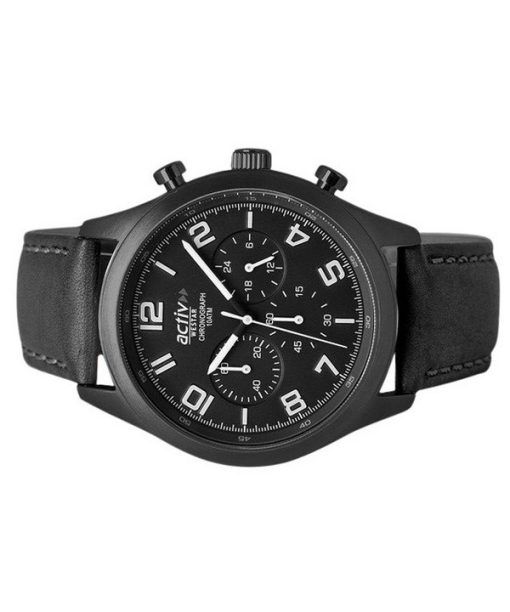 Westar Activ Chronograph Leather Strap Black Dial Quartz 90261GGN103 100M Men's Watch