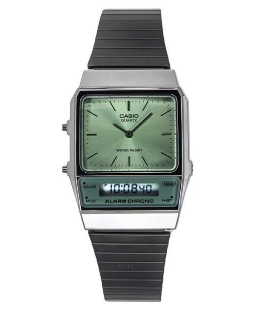 Casio Vintage Analog Digital Stainless Steel Green Dial Quartz AQ-800ECGG-3A Men's Watch