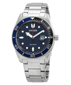 Citizen Eco-Drive Stainless Steel Blue Dial AW1761-89L 100M Men's Watch