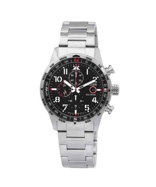 Citizen Eco-Drive Chronograph Stainless Steel Black Dial CA0790-83E 100M Mens Watch