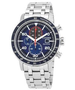 Citizen Brycen Chronograph Stainless Steel Blue Dial Eco-Drive CA0850-59L 100M Men's Watch