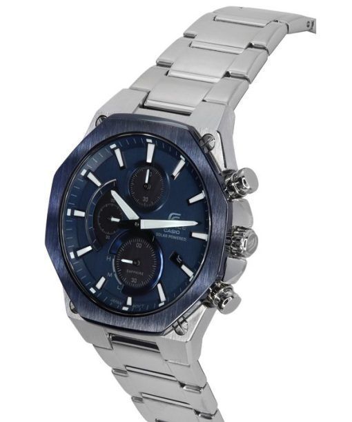 Casio Edifice Analog Slim Line With Sapphire Crystal Chronograph Blue Dial Solar EFS-S570DB-2A 100M Men's Watch