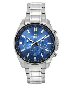 Casio Edifice Standard Analog Chronograph Stainless Steel Blue Dial Quartz EFV-650D-2A 100M Men's Watch