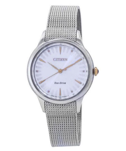 Citizen L Series Eco-Drive Stainless Steel Mesh Silver Dial EM0814-83A Men's Watch