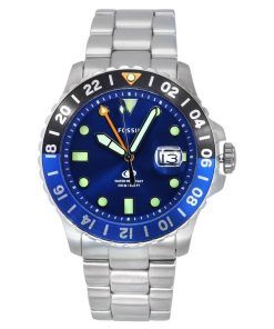 Fossil Blue GMT Stainless Steel Blue Dial Quartz FS5991 100M Men's Watch