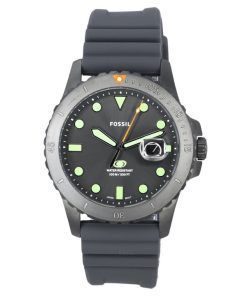 Fossil Blue Dive Silicone Strap Grey Dial Quartz FS5994 100M Men's Watch