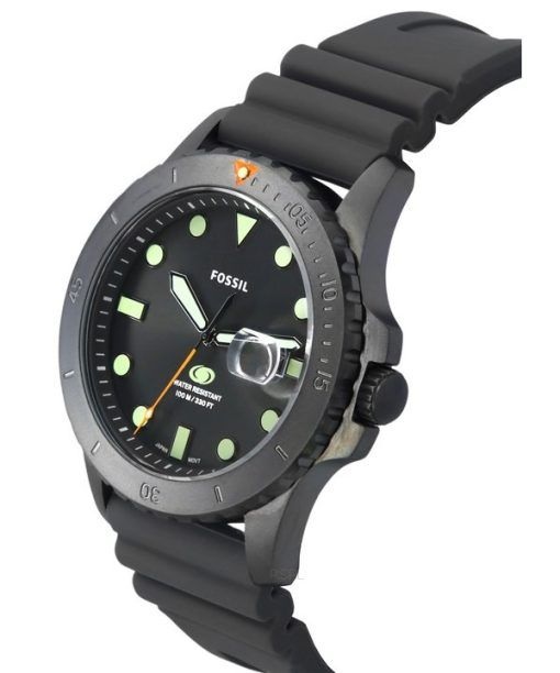 Fossil Blue Dive Silicone Strap Grey Dial Quartz FS5994 100M Men's Watch