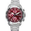 Fossil Bronson Chronograph Smoke Stainless Steel Burgundy Dial Quartz FS6017 Men's Watch